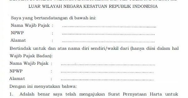 Detail Contoh Surat Keterangan Pengampunan Pajak Nomer 8