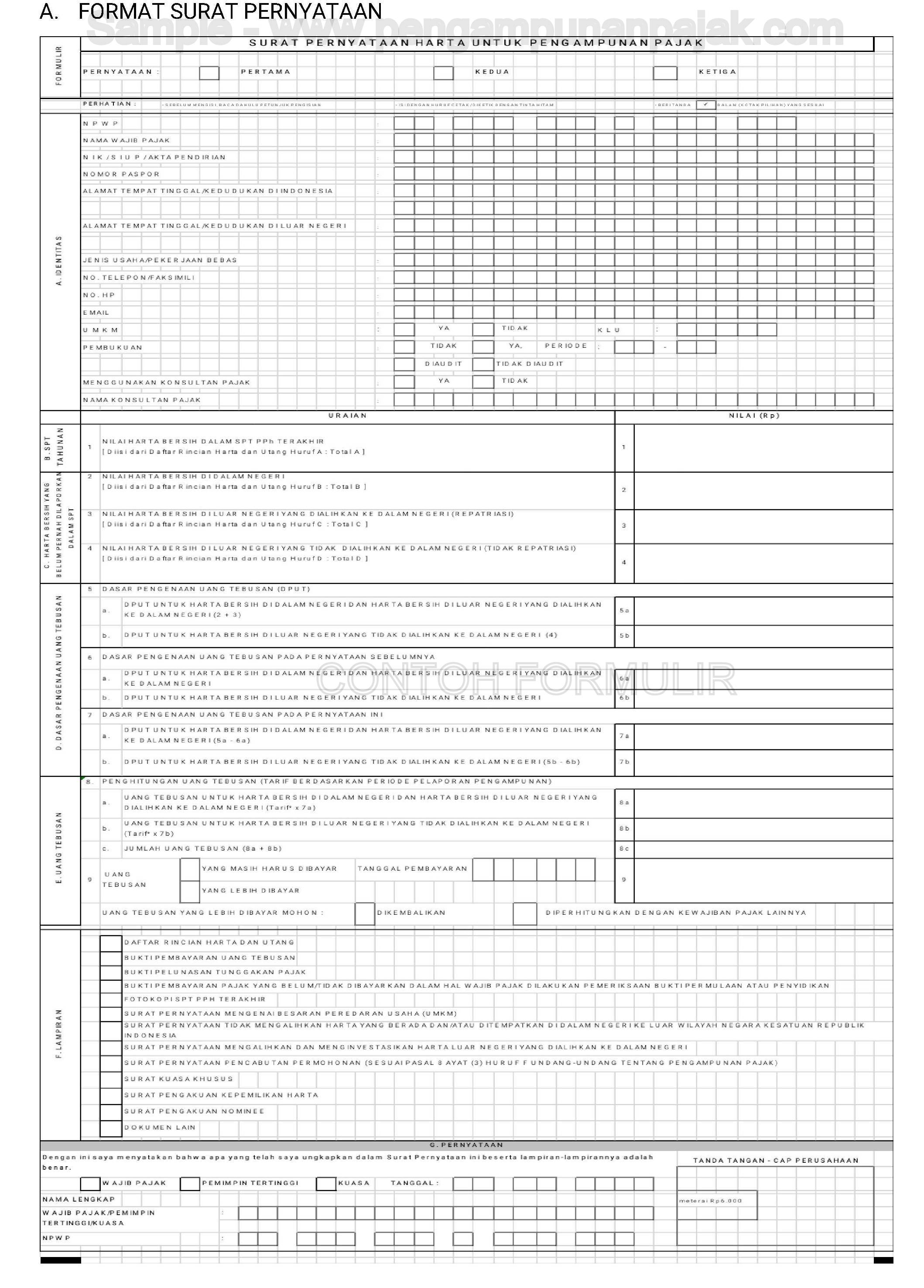 Detail Contoh Surat Keterangan Pengampunan Pajak Nomer 9