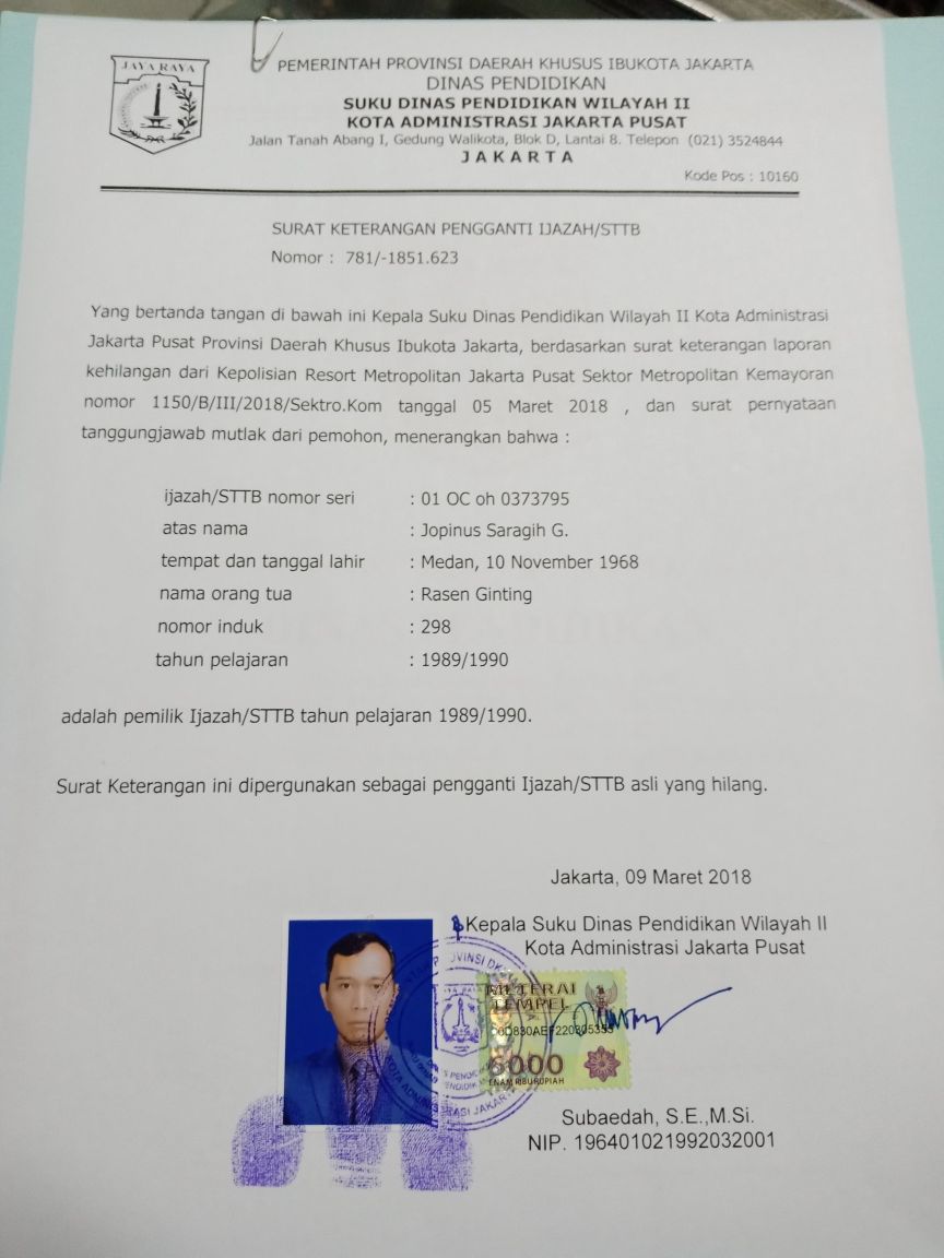 Detail Contoh Surat Keterangan Pengganti Ijazah Nomer 18