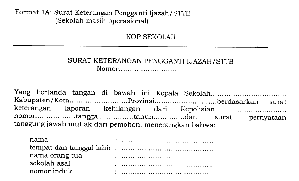 Detail Contoh Surat Keterangan Pengganti Raport Nomer 22