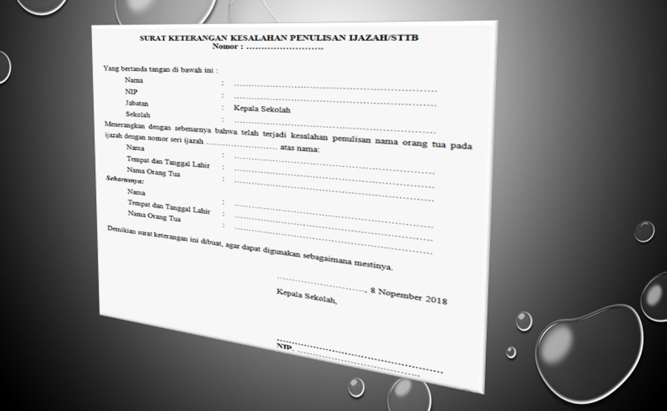 Detail Contoh Surat Keterangan Pengganti Raport Nomer 50