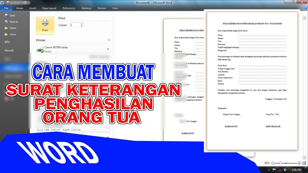 Detail Contoh Surat Keterangan Penghasilan Orang Tua Nomer 24