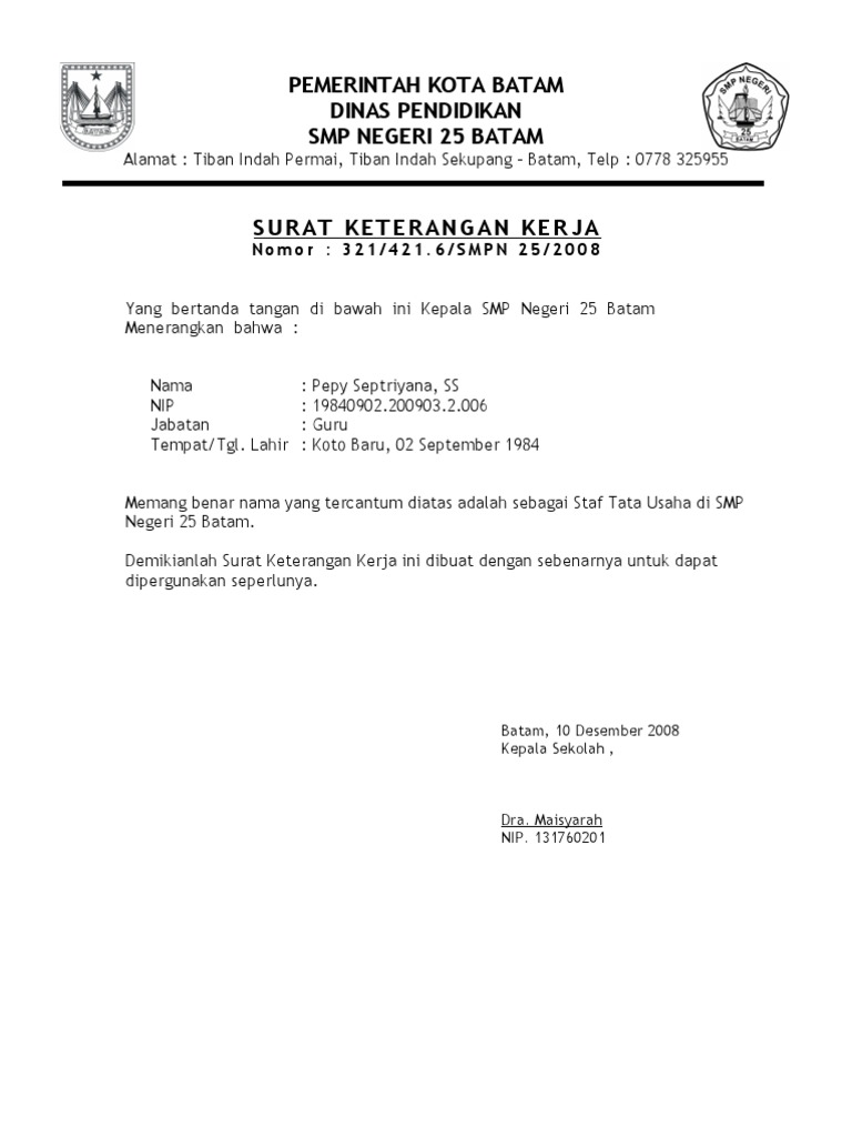 Detail Contoh Surat Keterangan Penghasilan Pns Nomer 45