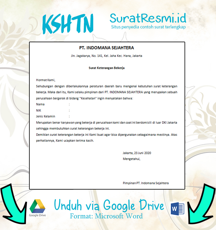 Detail Contoh Surat Keterangan Perusahaan Nomer 33