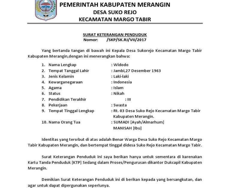 Detail Contoh Surat Keterangan Pindah Domisili Antar Provinsi Nomer 37