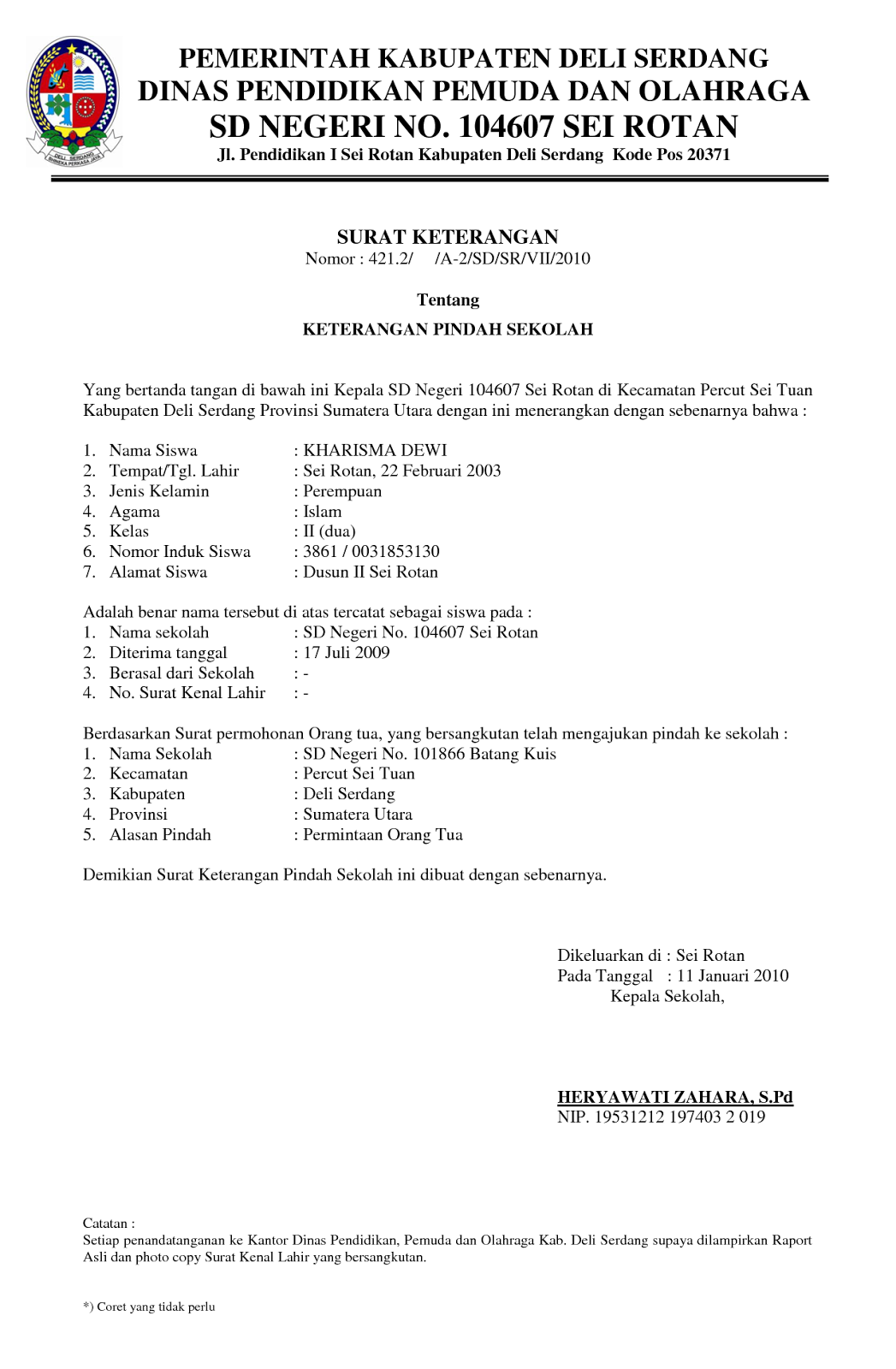 Detail Contoh Surat Keterangan Pindah Kuliah 2010 Nomer 28