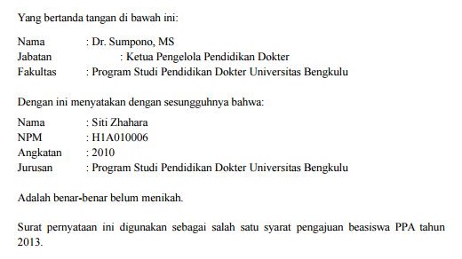 Detail Contoh Surat Keterangan Pindah Kuliah 2010 Nomer 38