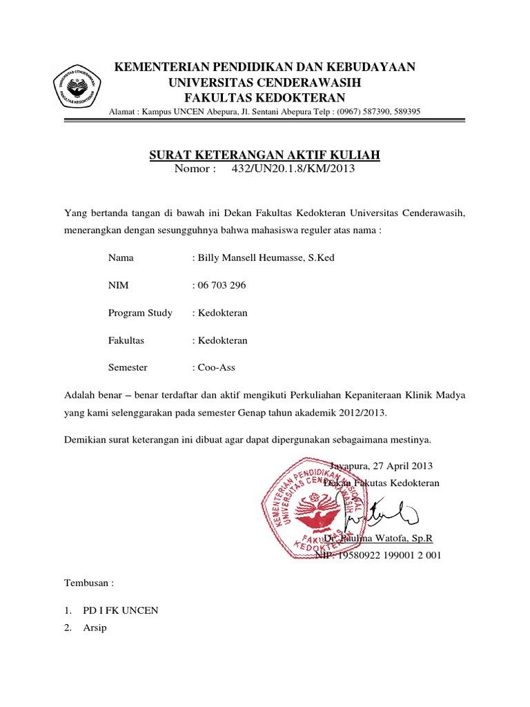 Detail Contoh Surat Keterangan Pindah Kuliah 2010 Nomer 9