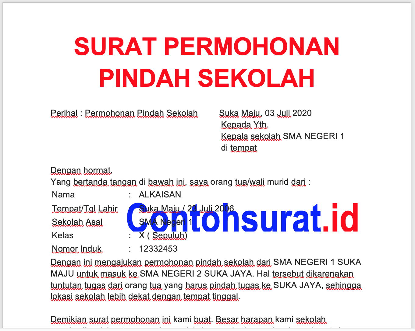 Detail Contoh Surat Keterangan Pindah Sekolah Tk Nomer 38