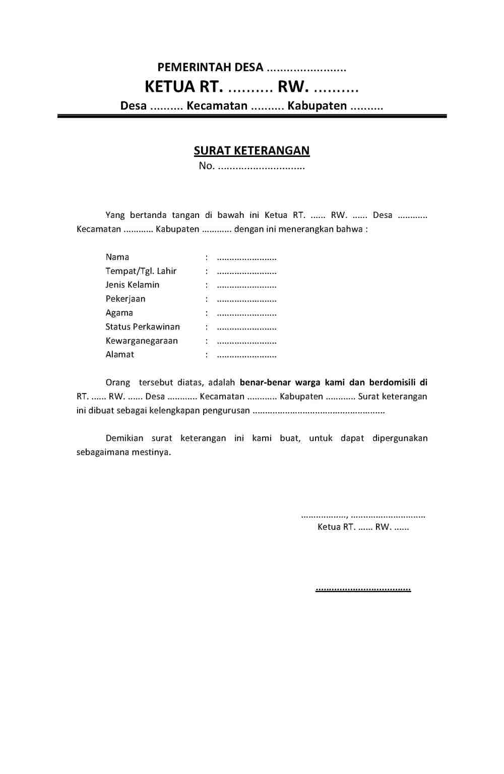 Detail Contoh Surat Keterangan Pindah Tempat Tinggal Nomer 15