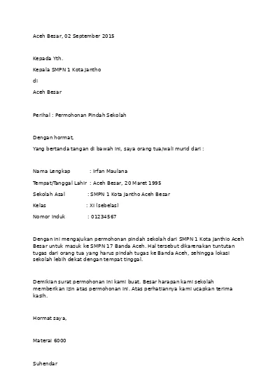 Detail Contoh Surat Keterangan Pindah Tempat Tinggal Nomer 37