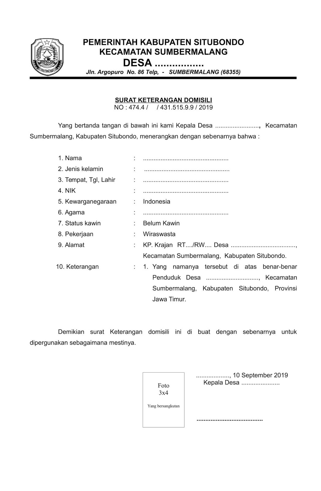 Detail Contoh Surat Keterangan Pindah Tempat Tinggal Nomer 47
