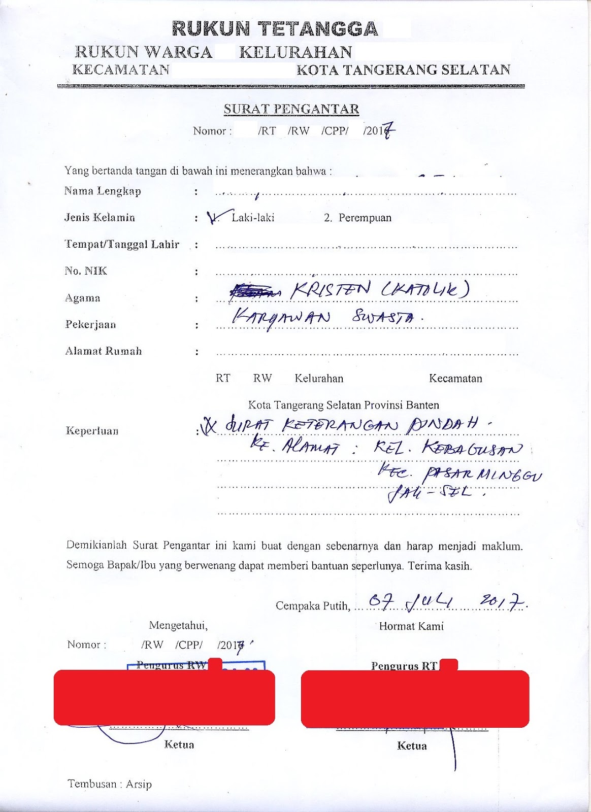 Detail Contoh Surat Keterangan Pindah Tempat Tinggal Nomer 50
