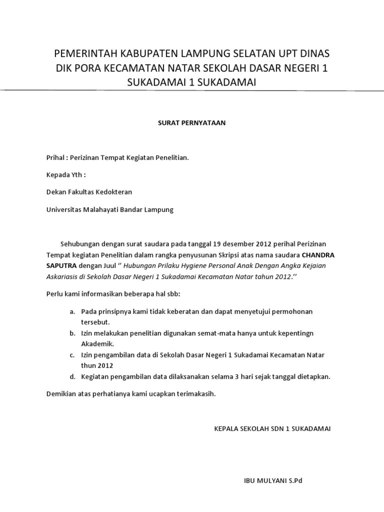 Detail Contoh Surat Keterangan Riset Dari Perusahaan Untuk Skripsi Nomer 31