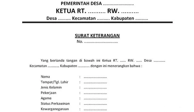 Detail Contoh Surat Keterangan Rt Rw Nomer 20