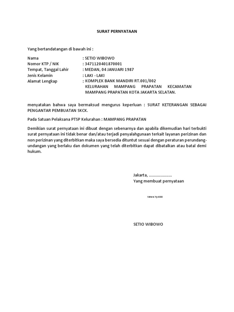 Detail Contoh Surat Keterangan Rt Rw Nomer 36