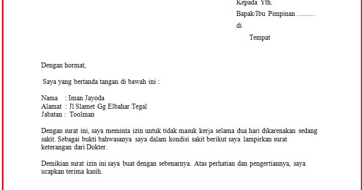 Detail Contoh Surat Keterangan Sakit Sekolah Nomer 22