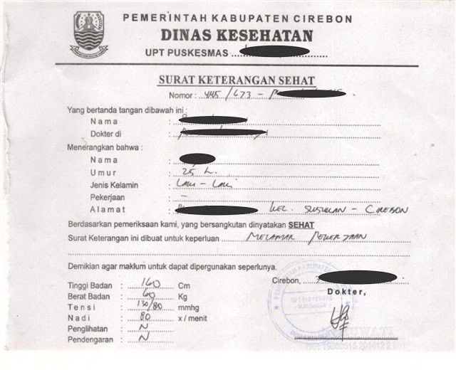 Detail Contoh Surat Keterangan Sehat Dokter Nomer 47