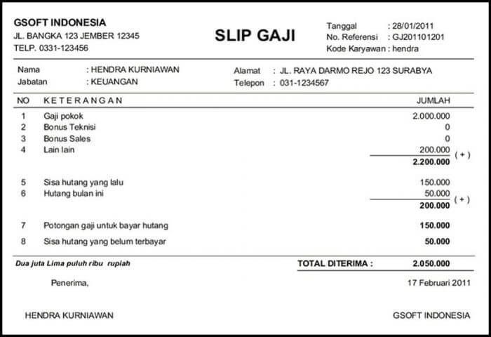 Detail Contoh Surat Keterangan Slip Gaji Nomer 26