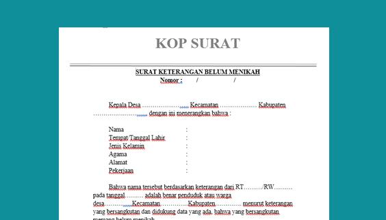 Detail Contoh Surat Keterangan Sudah Menikah Nomer 40