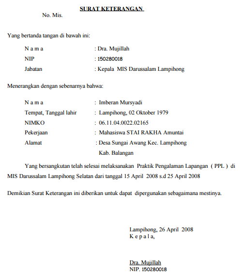 Detail Contoh Surat Keterangan Telah Mengikuti Pelatihan Nomer 12