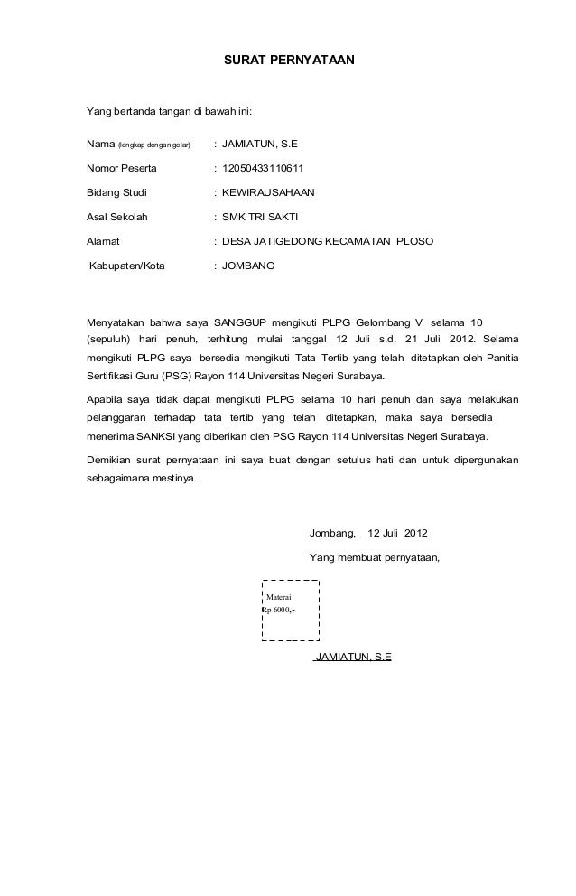 Detail Contoh Surat Keterangan Telah Mengikuti Pelatihan Nomer 4