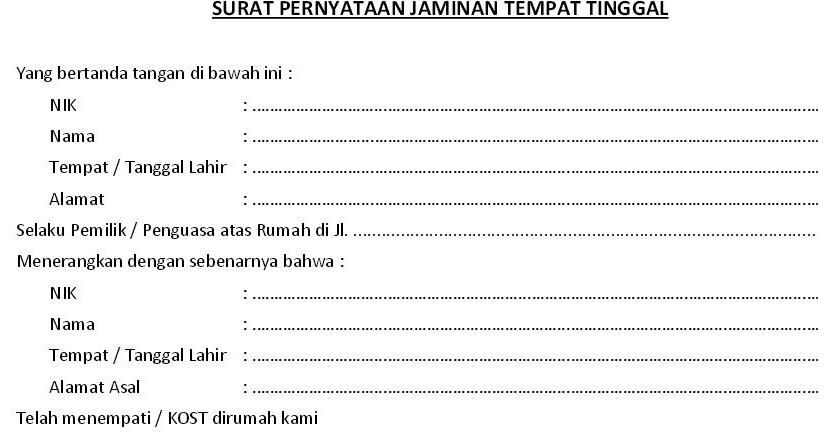 Detail Contoh Surat Keterangan Tempat Tinggal Nomer 32