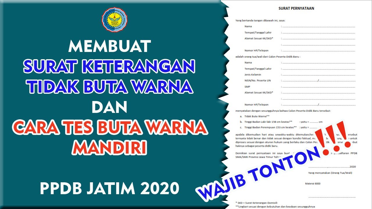 Detail Contoh Surat Keterangan Tidak Buta Warna Nomer 7