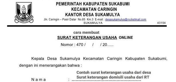 Detail Contoh Surat Keterangan Usaha Dari Rt Nomer 48