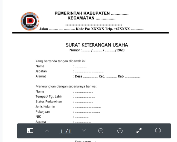 Detail Contoh Surat Keterangan Usaha Umkm Nomer 23