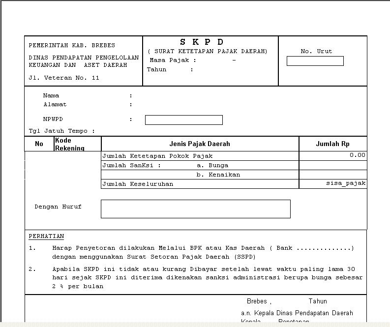Detail Contoh Surat Ketetapan Retribusi Daerah Nomer 2