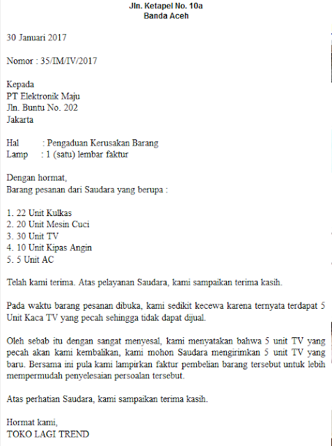 Detail Contoh Surat Klaim Nomer 24