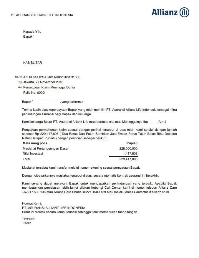 Detail Contoh Surat Klaim Asuransi Mobil Nomer 2