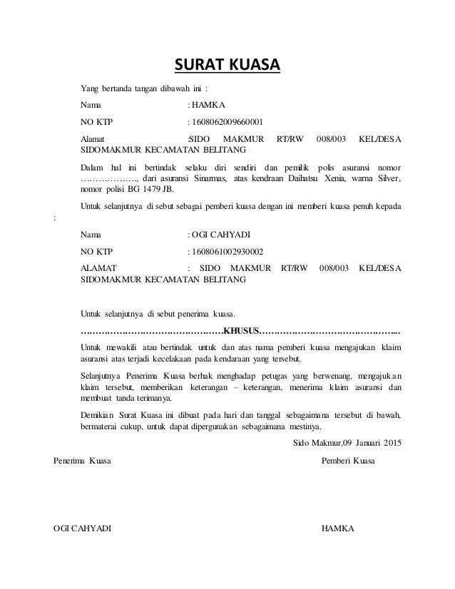 Detail Contoh Surat Klaim Asuransi Mobil Nomer 19