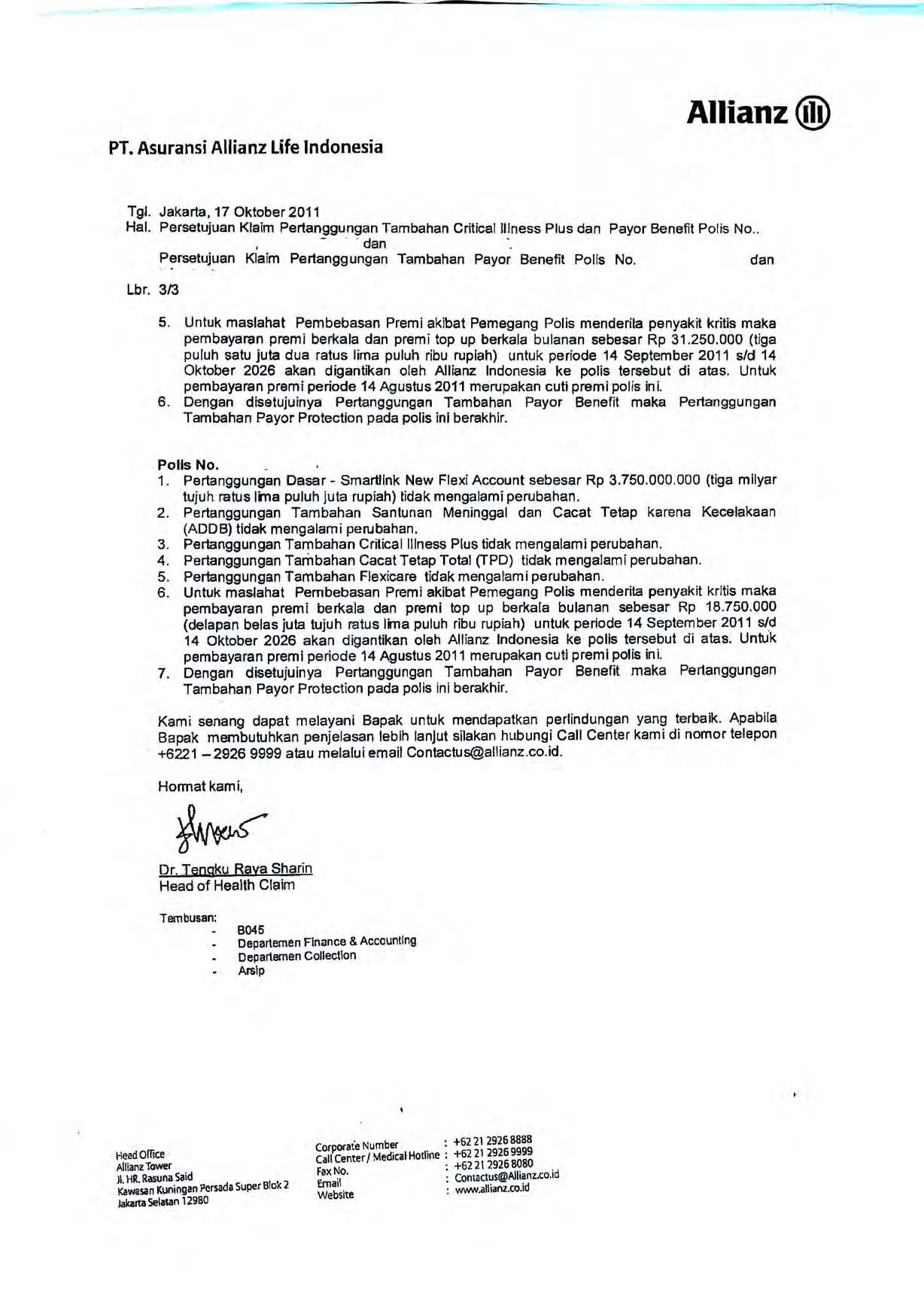 Detail Contoh Surat Klaim Asuransi Mobil Nomer 38