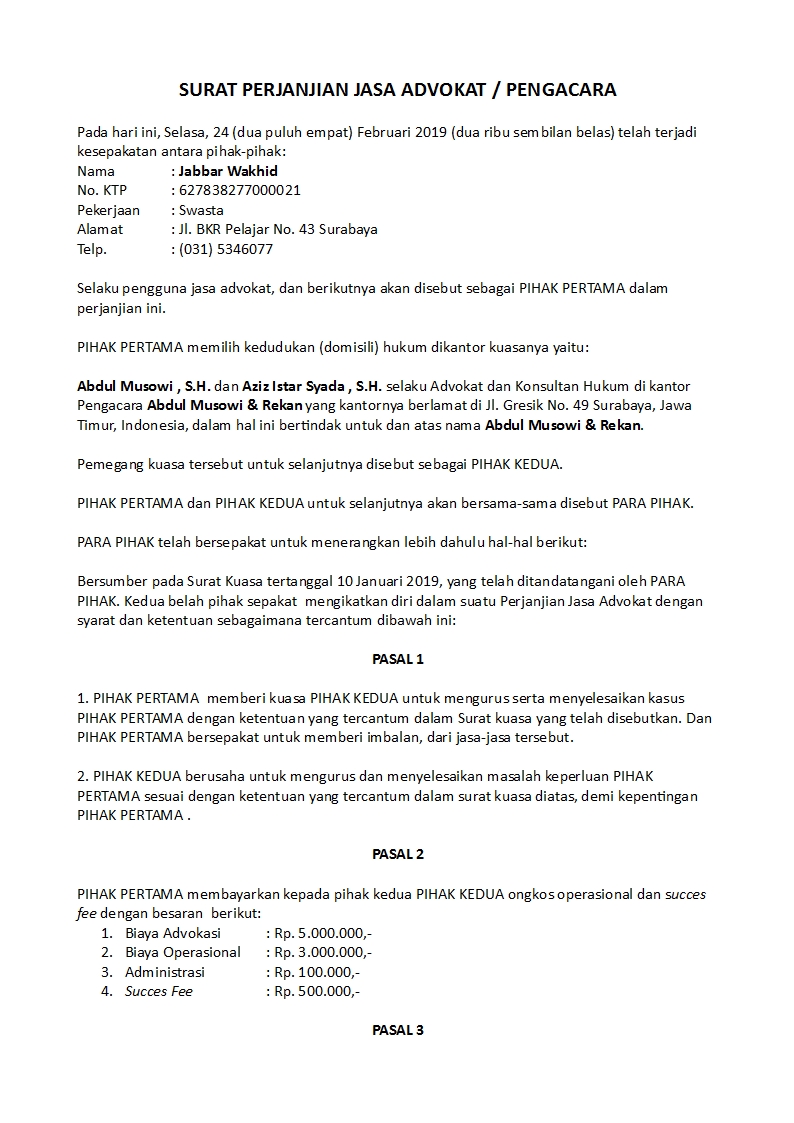 Detail Contoh Surat Komitmen Fee Mediator Nomer 15