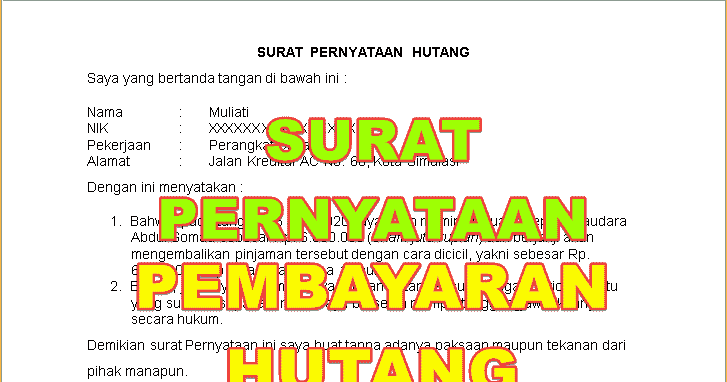 Detail Contoh Surat Komitmen Pembayaran Nomer 34