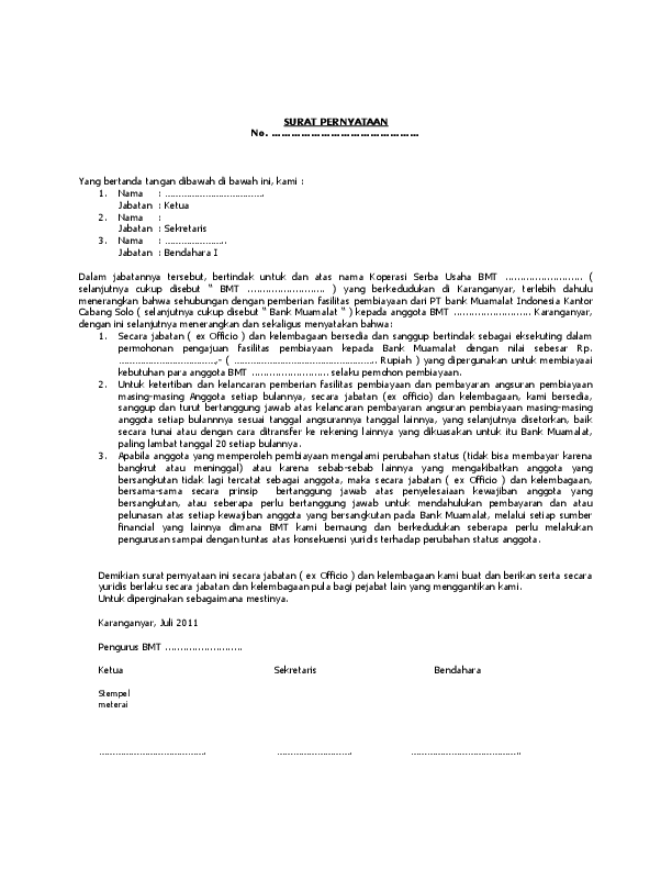 Detail Contoh Surat Komitmen Pembayaran Nomer 48