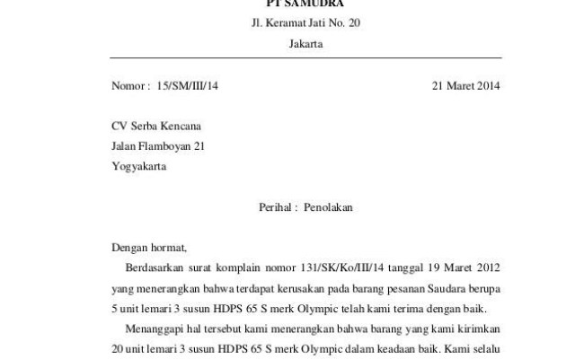 Detail Contoh Surat Komplain Barang Rusak Dalam Bahasa Inggris Nomer 35