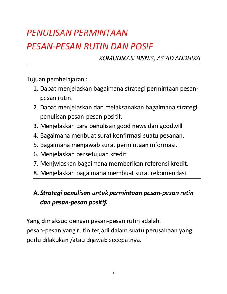 Detail Contoh Surat Komunikasi Bisnis Nomer 26