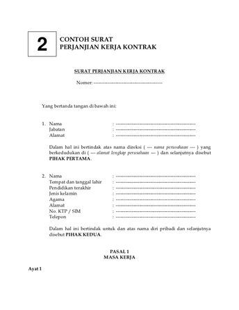 Detail Contoh Surat Kontrak Kerja Nomer 6