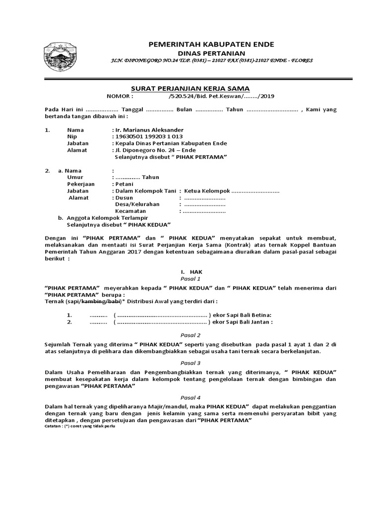 Detail Contoh Surat Kontrak Kerja Nomer 51