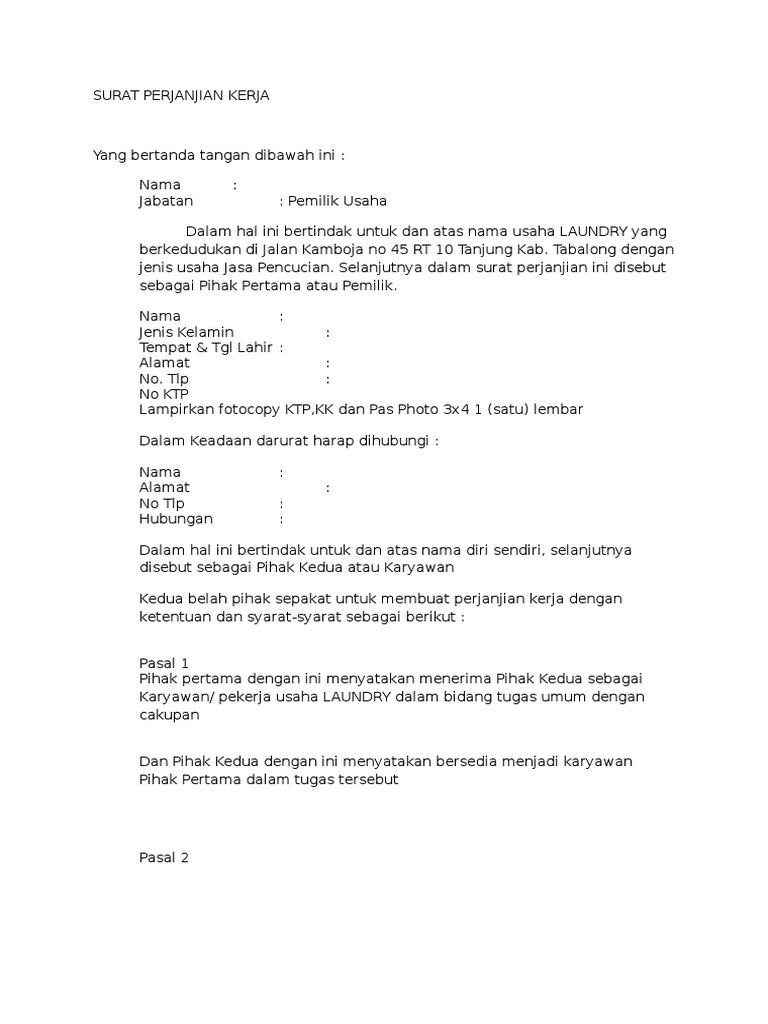 Detail Contoh Surat Kontrak Kerja Sama Nomer 38