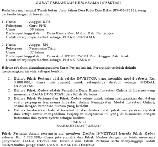 Download Contoh Surat Kontrak Politik Nomer 20