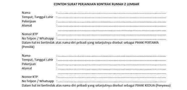 Detail Contoh Surat Kontrak Rumah Nomer 57