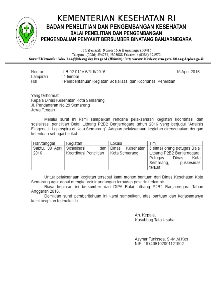 Detail Contoh Surat Koordinasi Kegiatan Nomer 2