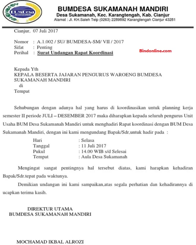 Detail Contoh Surat Koordinasi Kegiatan Nomer 7