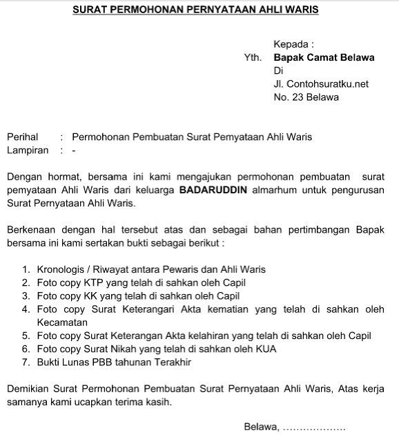 Detail Contoh Surat Kronologi Kematian Nomer 16