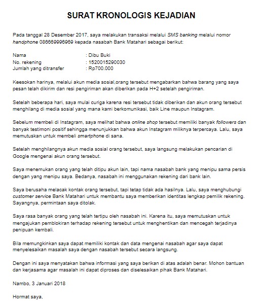 Detail Contoh Surat Kronologis Kehilangan Barang Nomer 9