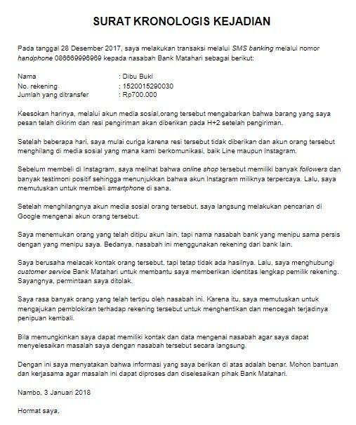 Detail Contoh Surat Kronologis Kejadian Nomer 2